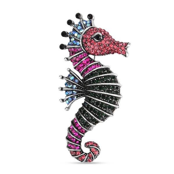 Mehrfarbiger Kristall Brosche Antik-silber-Plattierung