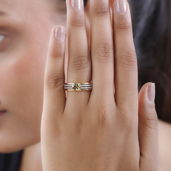 AA natürlicher, goldener Tansanit und Zirkon-Ring - 1,11 ct. image number 3