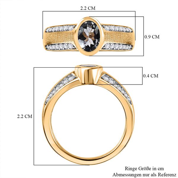 Gr&uuml;ner Tansanit und Zirkon-Ring - 1,08 ct. image number 7