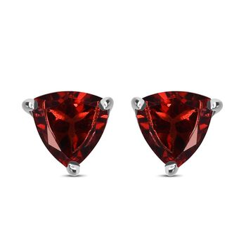 Rote Granat Ohrringe, 925 Silber ca. 1,81 ct