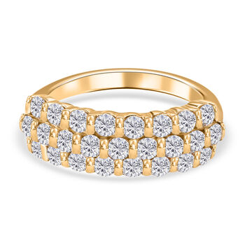 LUSTRO STELLA Hergestellt mit Feinster ZIRKONIA Cluster Ring 925 Silber vergoldet (Gr&ouml;&szlig;e 16.00) ca. 2,25 ct