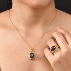 2er Set - Labradorit Ring und Anhänger mit Kette, (Größe 21.00) (10-15 Werktage Lieferzeit), goldfarben, ca. 14.00 ct image number 2