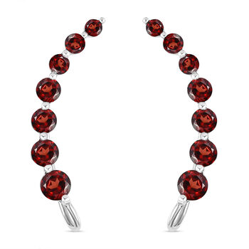 Rote Granat-Ohrringe, 925 Silber platiniert ca. 3.40 ct