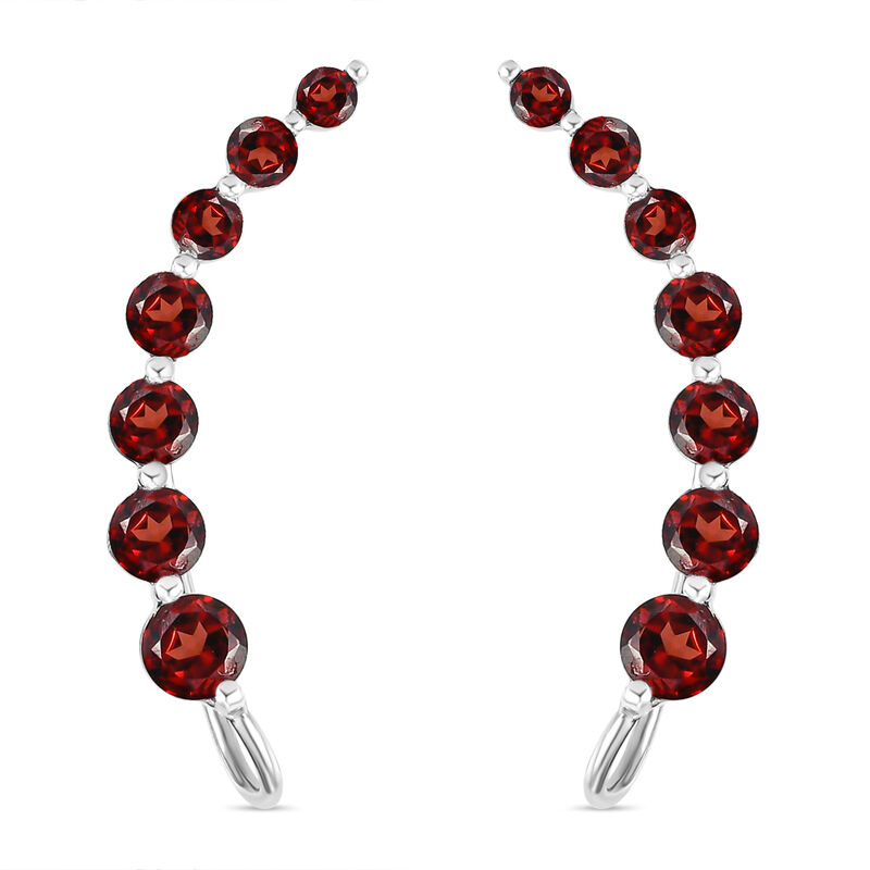 Rote Granat-Ohrringe, 925 Silber platiniert ca. 3.40 ct image number 0