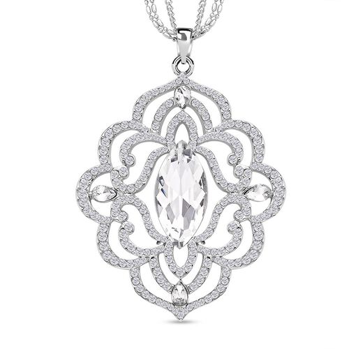 Weißer Kristall-Anhänger mit Kette in Silberton - 2 ct. image number 0