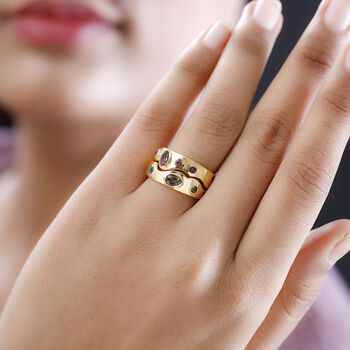 Mehrfarbiger Turmalin-Doppelring - 1,04 ct.