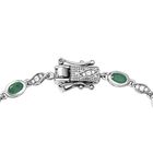 Kagem sambisches Smaragd und weißes Zirkon Armband, ca. 20 cm, 925 Silber platiniert ca. 3.20 ct image number 3