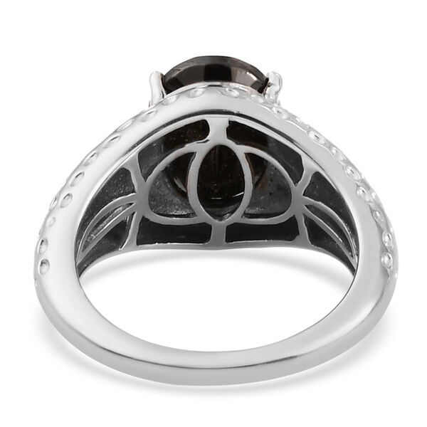 Elite Shungit Ring 925 Silber platiniert  ca. 1,61 ct image number 6