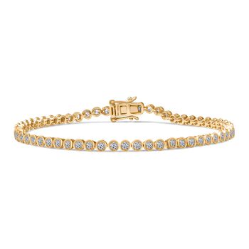 LUXURIANT DIAMOND - Lab Grown Diamant SI-GH SGL zertifiziert Armband ca. 19 cm 925 Silber 750 Gelbgold Vermeil ca. 2.00 ct