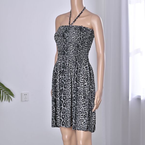 Sommer Halstr&auml;ger Top mit gesmoktem Taille, Schwarz und wei&szlig; image number 3