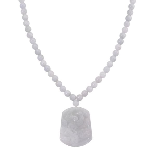 D'Joy Weiße Jade Halskette ca. 50 cm 925 Silber rhodiniert ca. 400,00 ct. image number 0