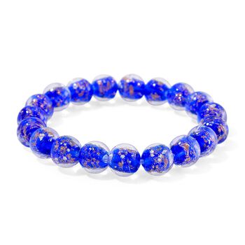 Flexibles blaues Armband im Murano-Stil