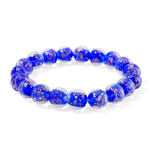 Flexibles blaues Armband im Murano-Stil image number 0