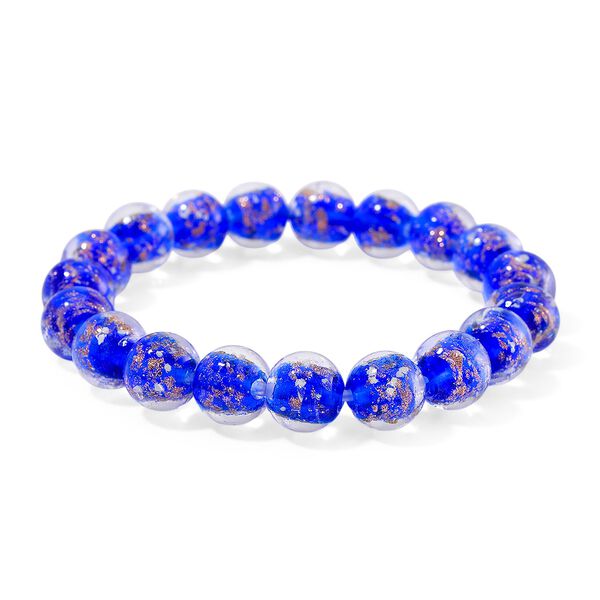 Flexibles blaues Armband im Murano-Stil