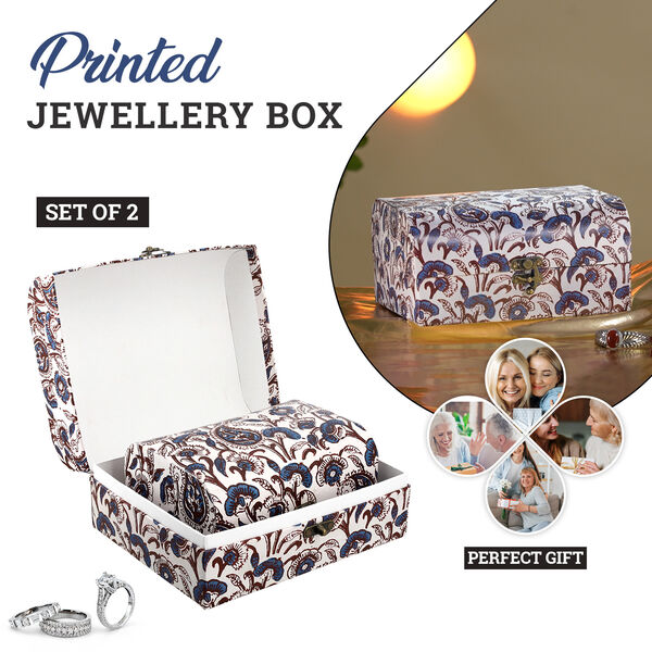 2er-Set Damask Bedruckte Schatztruhe, Blumen image number 3