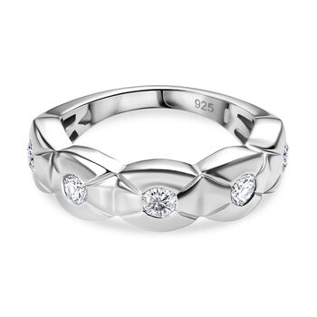 LUSTRO STELLA - Wei&szlig;er Zirkonia Ring 925 Silber rhodiniert (Gr&ouml;&szlig;e 19.00)
