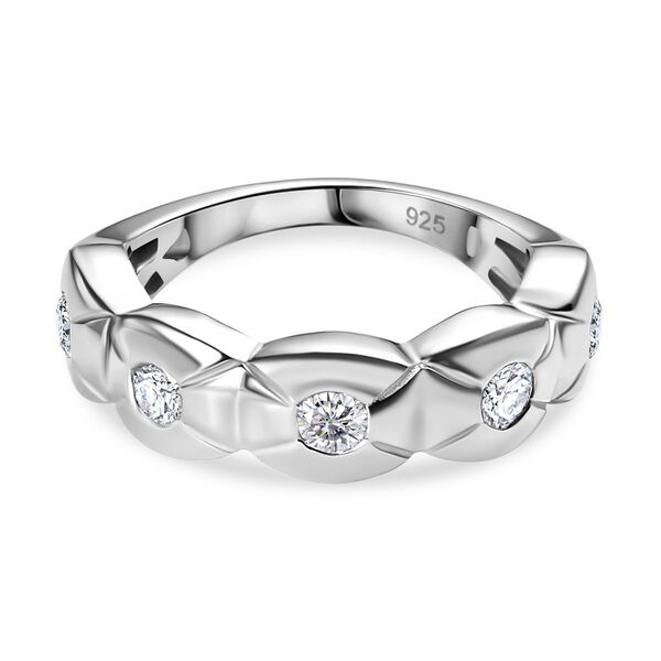 LUSTRO STELLA - Wei&szlig;er Zirkonia Ring 925 Silber rhodiniert (Gr&ouml;&szlig;e 19.00)