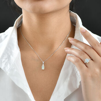 D'Joy AA nat&uuml;rliches, &auml;thiopisches Welo Opal und Zirkon Schmuckset, 925 Silber rhodiniert - 2,13 ct.