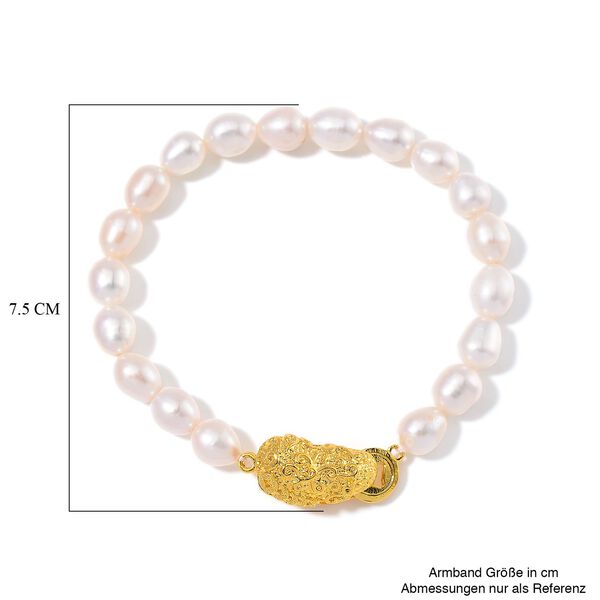 7-8mm Weißes Süßwasserperlen-Armband image number 4