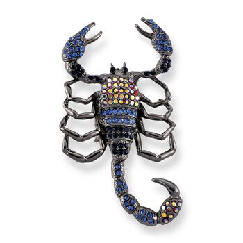Mehrfarbiger Kristall Brosche  Schwarz