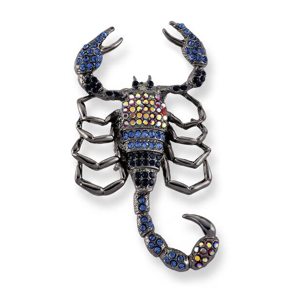 Mehrfarbiger Kristall Brosche  Schwarz
