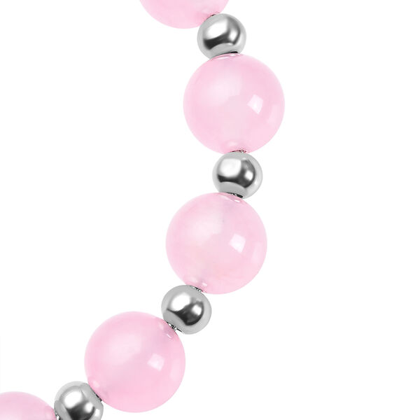 Rosenquarz-Armband, ca. 15.25 cm, reiner Edelstahl ca. 53,00 ct image number 4