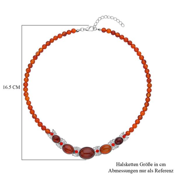 Rote Achat Halskette, ca. 45 cm, ca. 120,00 ct image number 5