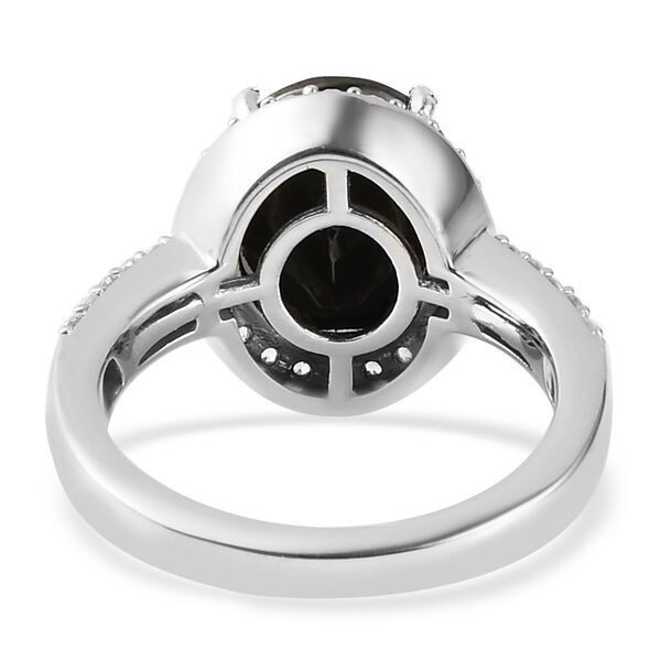 Elite Shungit und Zirkon Ring 925 Silber platiniert  ca. 2,82 ct image number 6