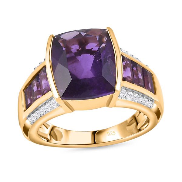 Afrikanischer Amethyst und Zirkon-Ring - 6,81 ct. image number 4