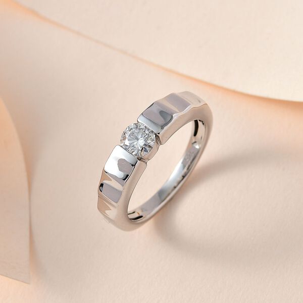 EF Moissanit Ring in rhodiniertem Silber - 0,43 ct. image number 8