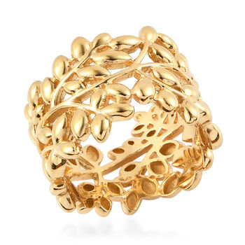 ALLORO vergoldeter Silber-Ring mit Blattmotiven