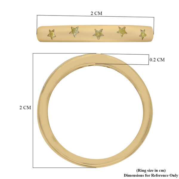 Gelber Diamant Band Ring 925 Silber 585 Vergoldet image number 6