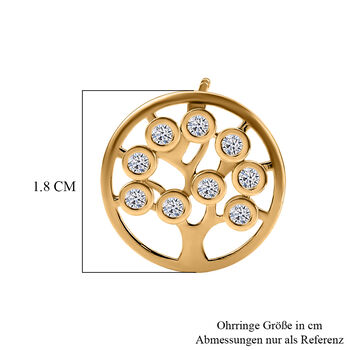 D'Joy Moissanit Ohrringe 925 Silber Gold ca. 0,58 ct.