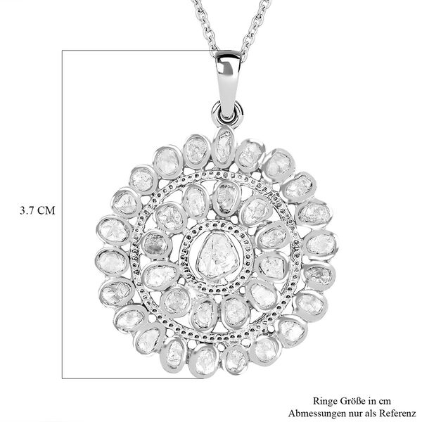 Handgearbeiteter Polki Diamant-Anh&auml;nger mit 50cm Kette - 1,25 ct. image number 7