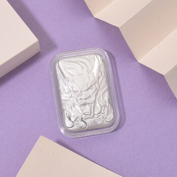 999er Platin-Folie mit Drachen-Motiv, 300mg, 4,6x3,3cm