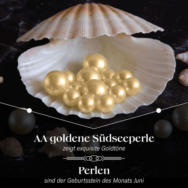 AA goldene S&uuml;dseeperle und Zirkon Ohrringe image number 4