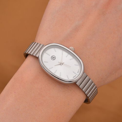 STRADA - Elegante Armbanduhr mit Japanischem PC21S Werk, Stahlsonnenschliff-Zifferblatt und Edelstahlarmband, Reiner Edelstahl, 19 cm image number 1