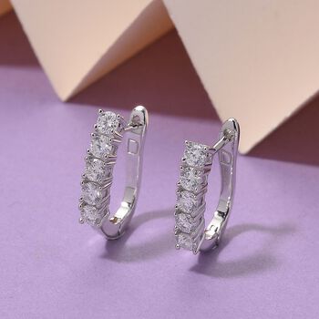 RADIANTA GRA zertifiziert Moissanit (D-VVS) Ohrringe 925 Silber rhodiniert ca. 1.11 ct