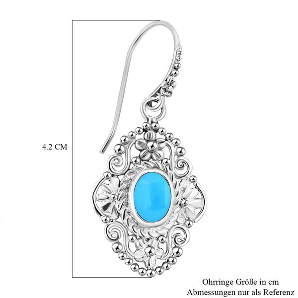 Royal Bali Kollektion- Sleeping Beauty T&uuml;rkis Ohrringe - 2,28 ct. image number 5