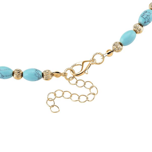 Blauer Howlit Pixiu Halskette, ca. 45cm + 5cm extender, gelb vergoldet ca. 50.00 ct image number 5