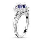 Tansanit und weißer Zirkon-Ring, 925 Silber platiniert, ca. 0,89 ct image number 4