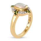 Natürlicher Äthiopischer Opal und Natürlicher Chromdiopsid Ring 925 Silber vergoldet  ca. 0,98 ct image number 4