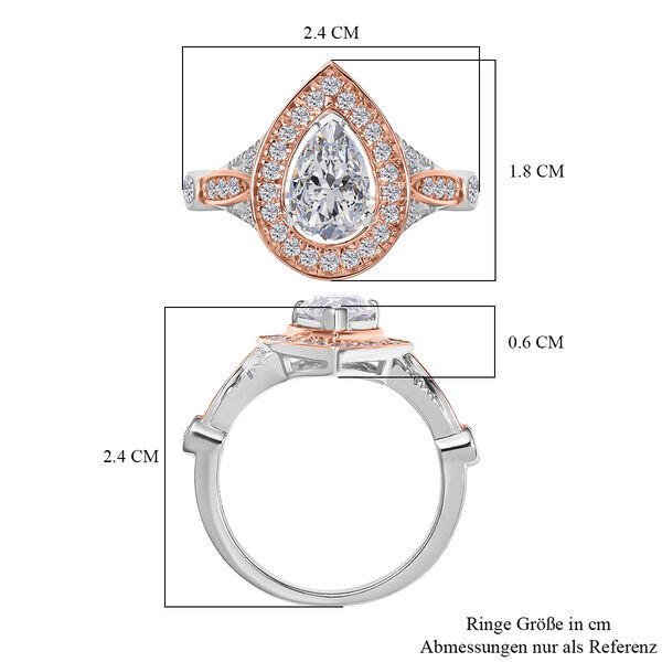 Zweifarbiger Moissanit Ring - 1,75 ct. image number 7