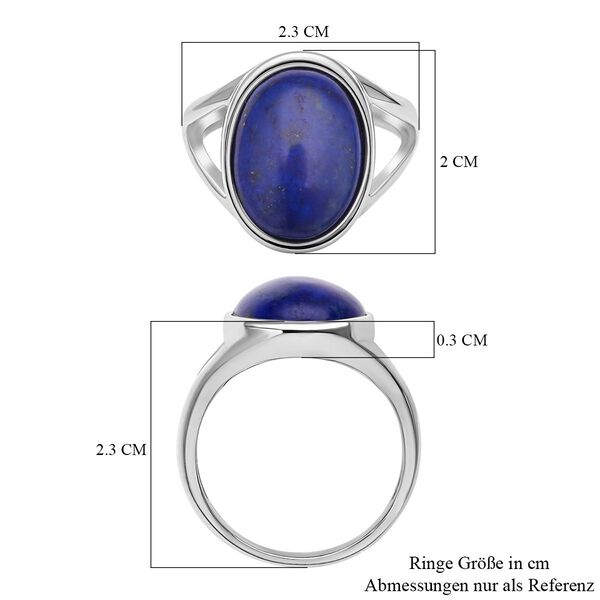 Lapislazuli-Ring, reiner Edelstahl  ca. 10,00 ct image number 7