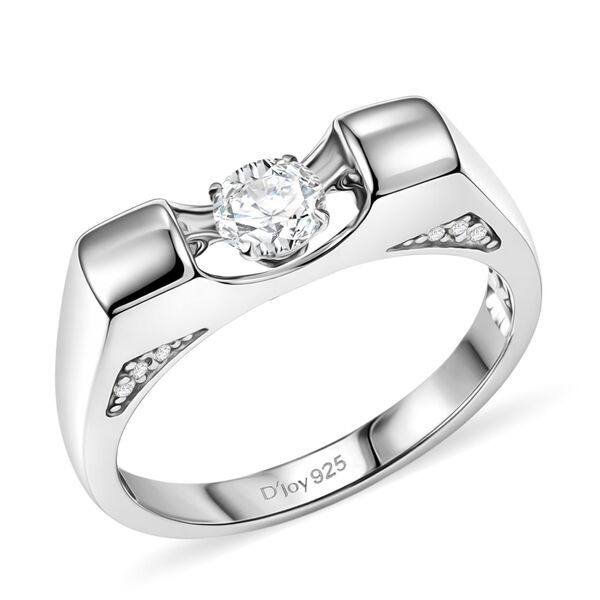 D'Joy Moissanit Ring 925 Silber rhodiniert (Gr&ouml;&szlig;e 18.00) ca. 0,40 ct image number 3