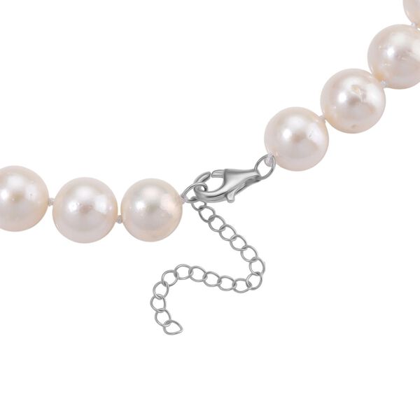 Weiße Edison Perle Halskette (ca. 12-14mm), ca. 45cm + 5cm extender, 925 Silber rhodiniert image number 5