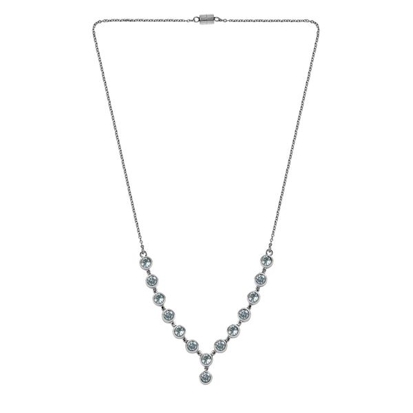 Himmelblauer Topas Halskette ca. 45 cm Edelstahl ca. 8,19 ct. image number 4