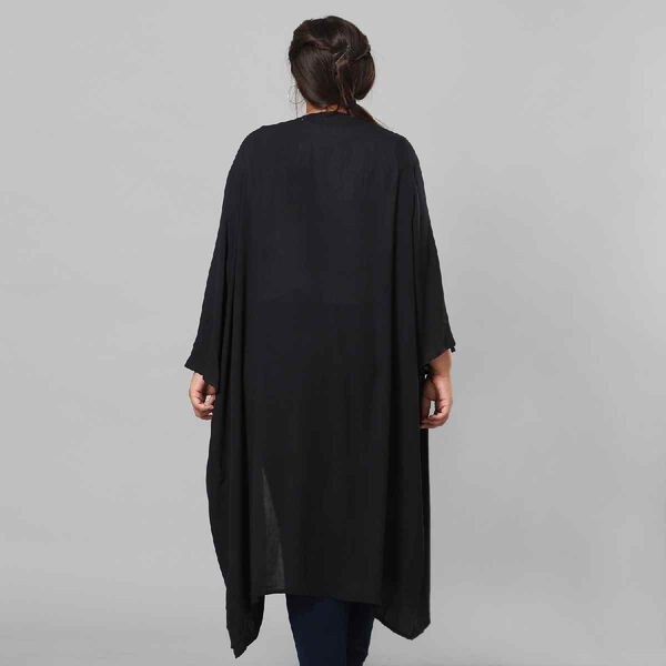 Einzigartiger Duster Kimono, Einheitsgr&ouml;&szlig;e, Schwarz image number 3