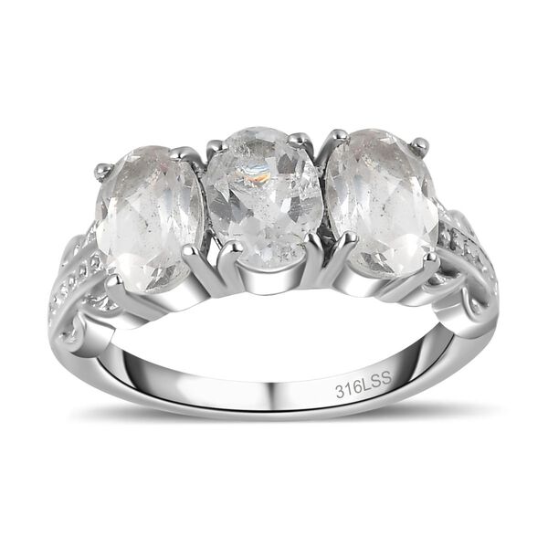 Weißer Topas Schmuckset  Edelstahl ca. 5.43 ct image number 4