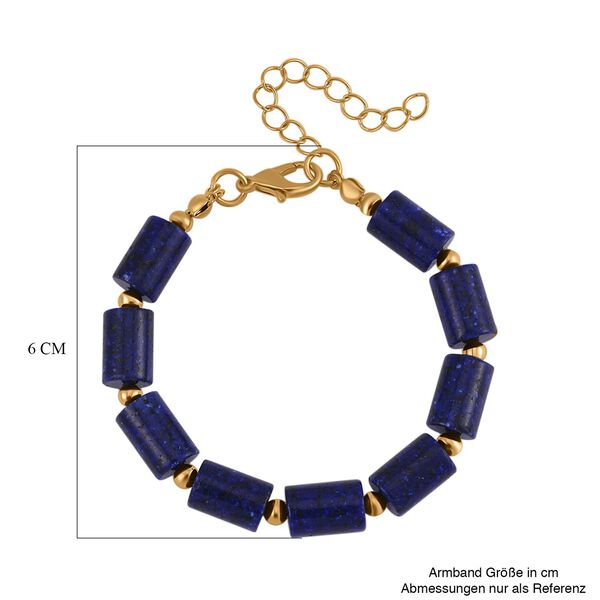 Lapislazuli Schmuckset  Legierung Standard gelb vergoldet ca. 91,40 ct. image number 5